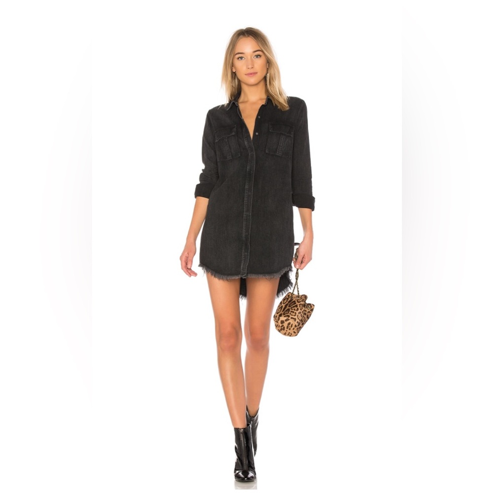 Hudson Jeans Shirt Dress in Smoke Screen